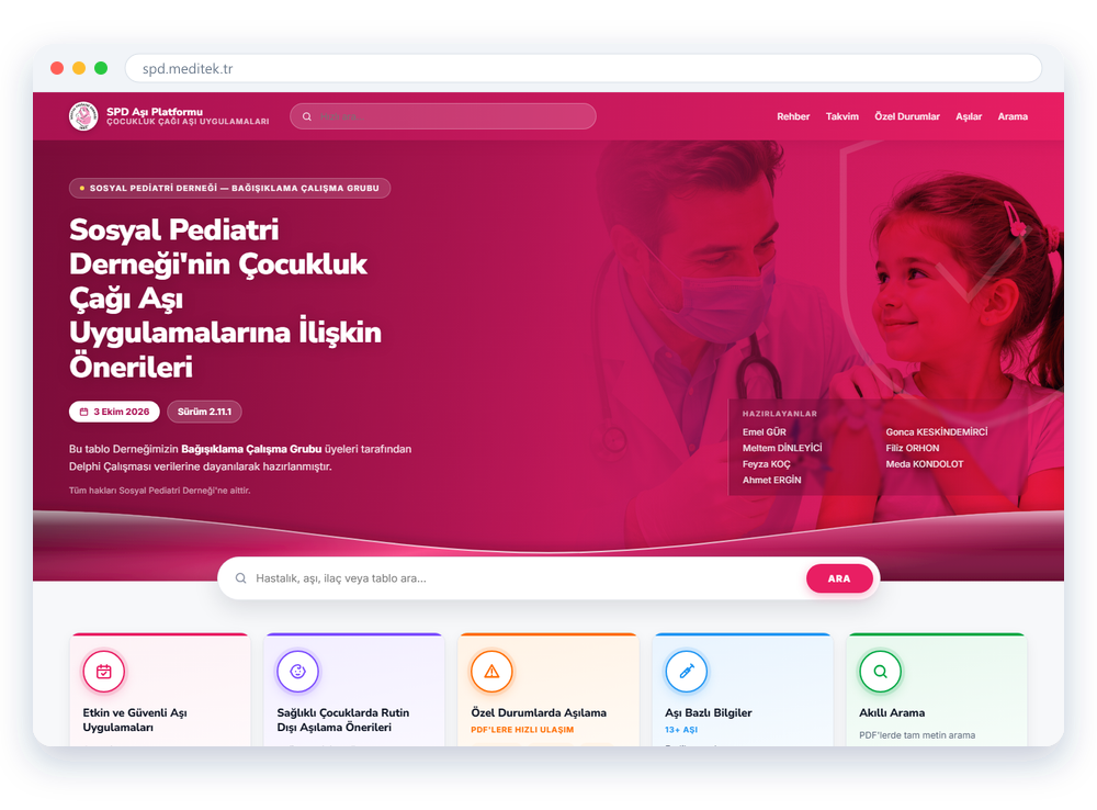 SPD Aşı Platformu ekran görüntüsü